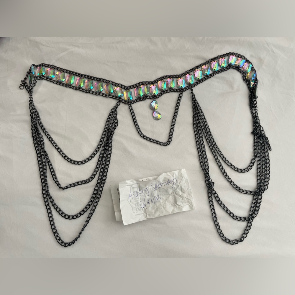 Rhinestone waist chain